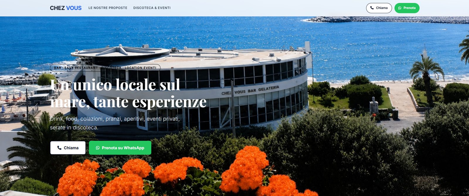 Screenshot del sito Chez Vous di Lavagna realizzato da Alessandro Dodi